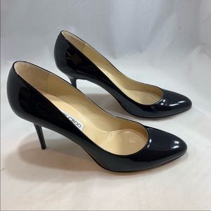 Jimmy Choo black Gilbert round toe pumps